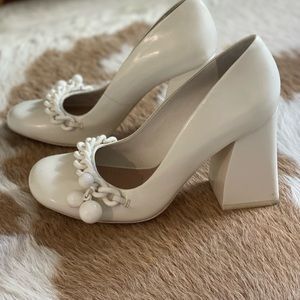 Tory Burch Bone colored pumps , WORN ONCE